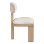 Timbra Linen Textured Fabric Upholstered Dining Chair in Beige
