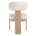 Timbra Linen Textured Fabric Upholstered Dining Chair in Beige