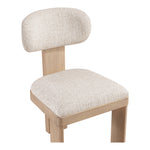 Timbra Linen Textured Fabric Upholstered Dining Chair in Beige