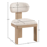Timbra Linen Textured Fabric Upholstered Dining Chair in Beige
