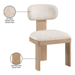 Timbra Linen Textured Fabric Upholstered Dining Chair in Beige