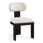 Timbra Linen Textured Fabric Upholstered Dining Chair in Beige