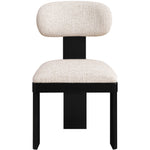 Timbra Linen Textured Fabric Upholstered Dining Chair in Beige