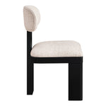 Timbra Linen Textured Fabric Upholstered Dining Chair in Beige