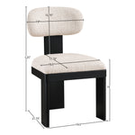 Timbra Linen Textured Fabric Upholstered Dining Chair in Beige