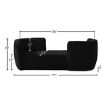 Hilton Boucle Fabric Upholstered Chaise Lounge in Black