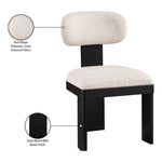 Timbra Linen Textured Fabric Upholstered Dining Chair in Beige