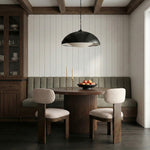 Timbra Linen Textured Fabric Upholstered Dining Chair in Beige