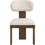 Timbra Linen Textured Fabric Upholstered Dining Chair in Beige
