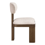 Timbra Linen Textured Fabric Upholstered Dining Chair in Beige