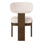 Timbra Linen Textured Fabric Upholstered Dining Chair in Beige