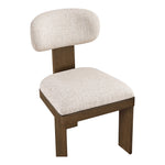 Timbra Linen Textured Fabric Upholstered Dining Chair in Beige