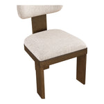 Timbra Linen Textured Fabric Upholstered Dining Chair in Beige