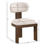 Timbra Linen Textured Fabric Upholstered Dining Chair in Beige
