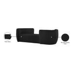 Hilton Boucle Fabric Upholstered Chaise Lounge in Black