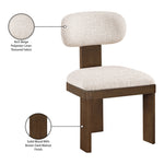 Timbra Linen Textured Fabric Upholstered Dining Chair in Beige