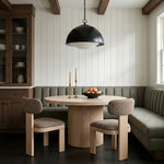 Timbra Linen Textured Fabric Upholstered Dining Chair in Brown