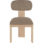 Timbra Linen Textured Fabric Upholstered Dining Chair in Brown