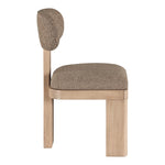 Timbra Linen Textured Fabric Upholstered Dining Chair in Brown