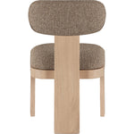 Timbra Linen Textured Fabric Upholstered Dining Chair in Brown