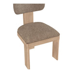 Timbra Linen Textured Fabric Upholstered Dining Chair in Brown