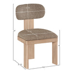 Timbra Linen Textured Fabric Upholstered Dining Chair in Brown