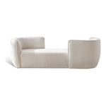 Hilton Boucle Fabric Upholstered Chaise Lounge in Cream