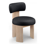 Atelier Vegan Leather Upholstered Dining Chair in Black
