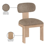 Timbra Linen Textured Fabric Upholstered Dining Chair in Brown