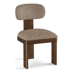 Timbra Linen Textured Fabric Upholstered Dining Chair in Brown