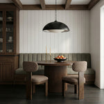 Timbra Linen Textured Fabric Upholstered Dining Chair in Brown