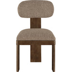 Timbra Linen Textured Fabric Upholstered Dining Chair in Brown