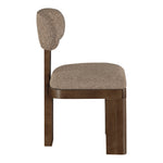 Timbra Linen Textured Fabric Upholstered Dining Chair in Brown