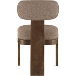 Timbra Linen Textured Fabric Upholstered Dining Chair in Brown