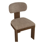 Timbra Linen Textured Fabric Upholstered Dining Chair in Brown