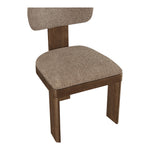 Timbra Linen Textured Fabric Upholstered Dining Chair in Brown