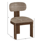 Timbra Linen Textured Fabric Upholstered Dining Chair in Brown