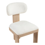 Timbra Linen Textured Fabric Upholstered Dining Chair in Cream