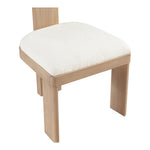 Timbra Linen Textured Fabric Upholstered Dining Chair in Cream