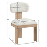 Timbra Linen Textured Fabric Upholstered Dining Chair in Cream