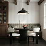 Timbra Linen Textured Fabric Upholstered Dining Chair in Cream