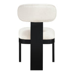 Timbra Linen Textured Fabric Upholstered Dining Chair in Cream