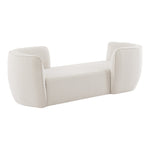 Hilton Boucle Fabric Upholstered Chaise Lounge in Cream