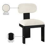 Timbra Linen Textured Fabric Upholstered Dining Chair in Cream