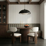 Timbra Linen Textured Fabric Upholstered Dining Chair in Cream
