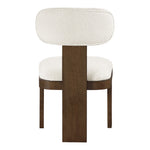 Timbra Linen Textured Fabric Upholstered Dining Chair in Cream