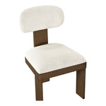 Timbra Linen Textured Fabric Upholstered Dining Chair in Cream