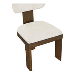 Timbra Linen Textured Fabric Upholstered Dining Chair in Cream