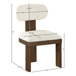 Timbra Linen Textured Fabric Upholstered Dining Chair in Cream