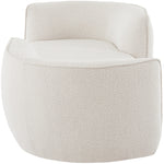 Hilton Boucle Fabric Upholstered Chaise Lounge in Cream